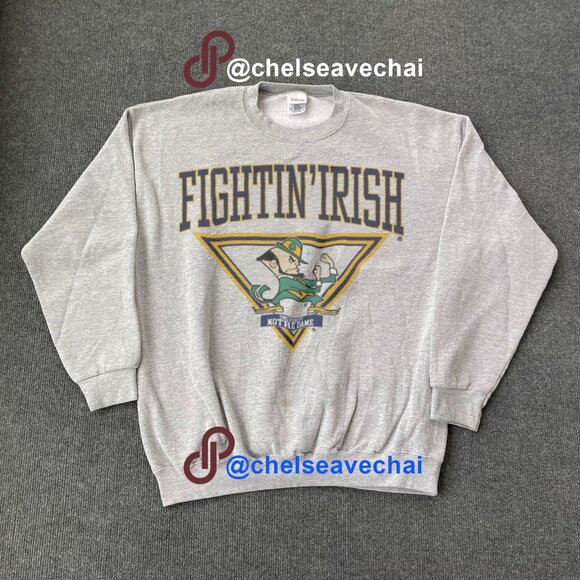 Vintage 90s University Of Notre Dame Sweatshirt, University Of Notre Dame Shirt - Picture 1 of 2